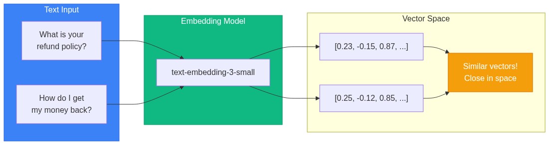 Embedding Process - How text becomes vectors